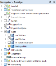 Illustration zur Aktivierung der Netzqualitätseinstellungen in einer Bausoftware.