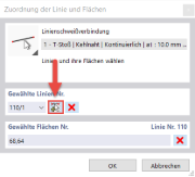Ausführliche Darstellung der Zuordnung von Linie und Flächen in einer Linienschweißverbindung.