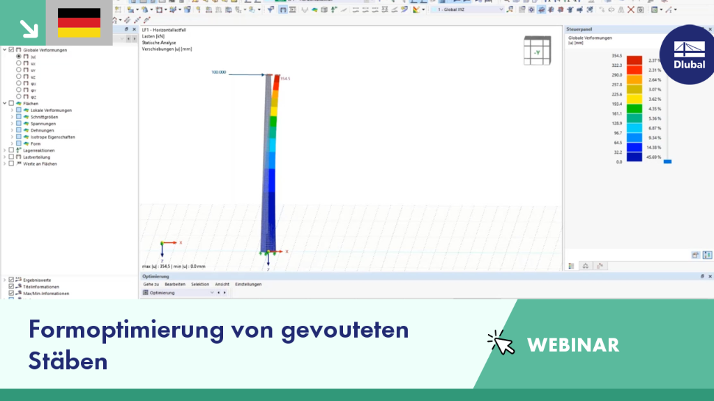 Gevoutete Stäbe Formoptimierung während eines Webinars veranschaulicht den Prozess und die Vorteile.