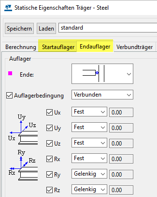 Definition Auflager und Gelenke