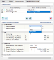 Angabe von Komponente 1 für Verbindungsmittel