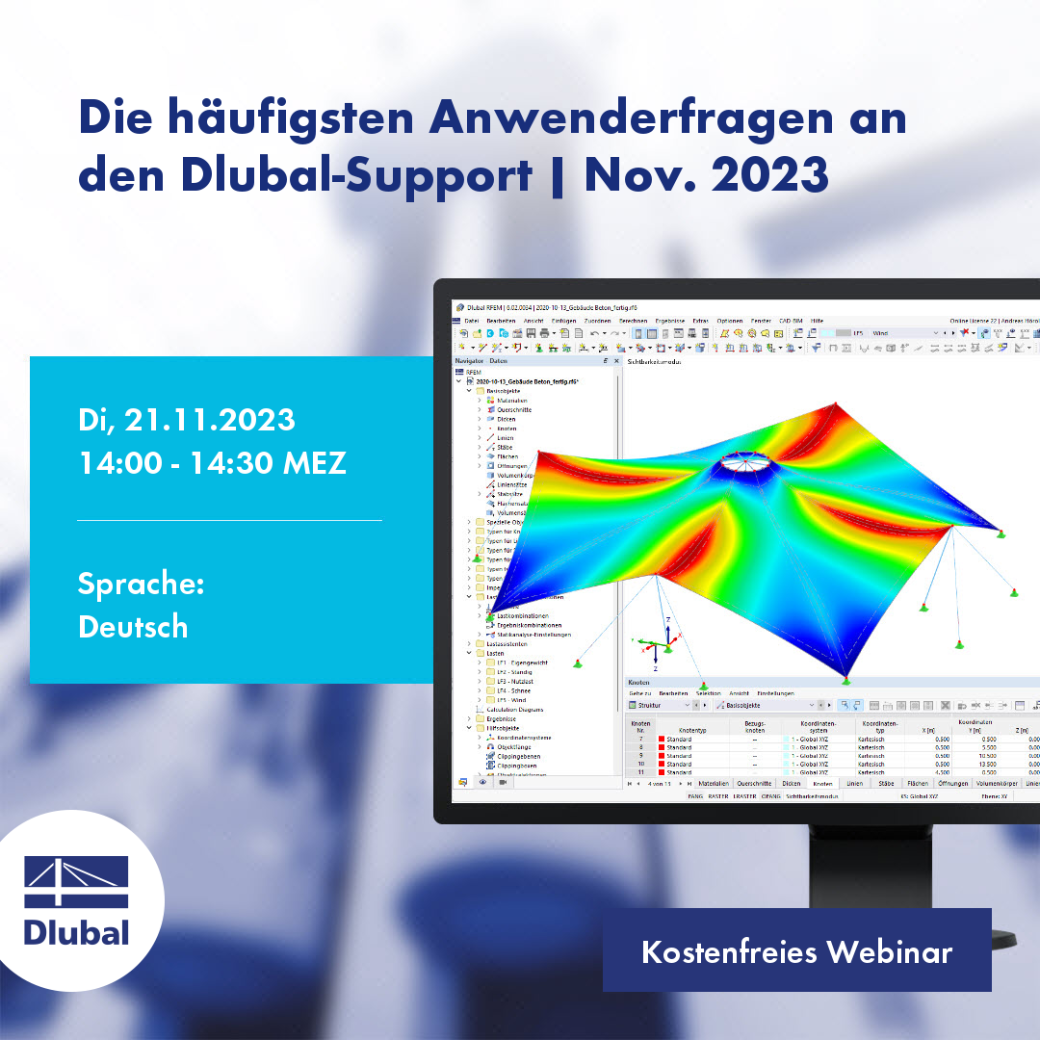 Die häufigsten Anwenderfragen an den Dlubal-Support | Nov. 2023
