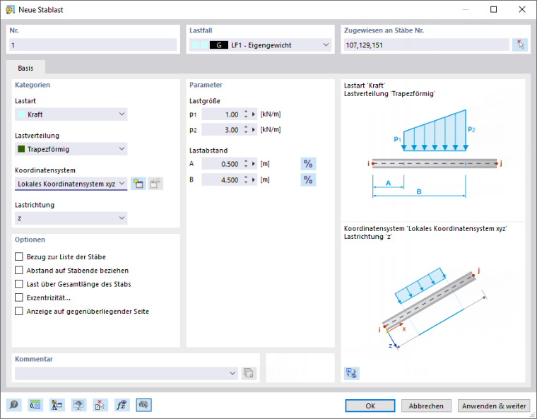 Dialog 'Neue Stablast'