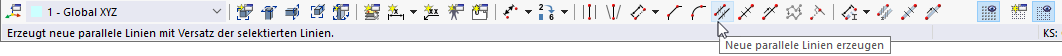 CAD-Symbolleiste mit Tooltip