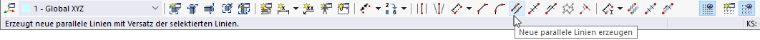 CAD-Symbolleiste mit Tooltip