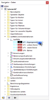 Öffnen des Dialogs zum Anlegen des Lastfalls