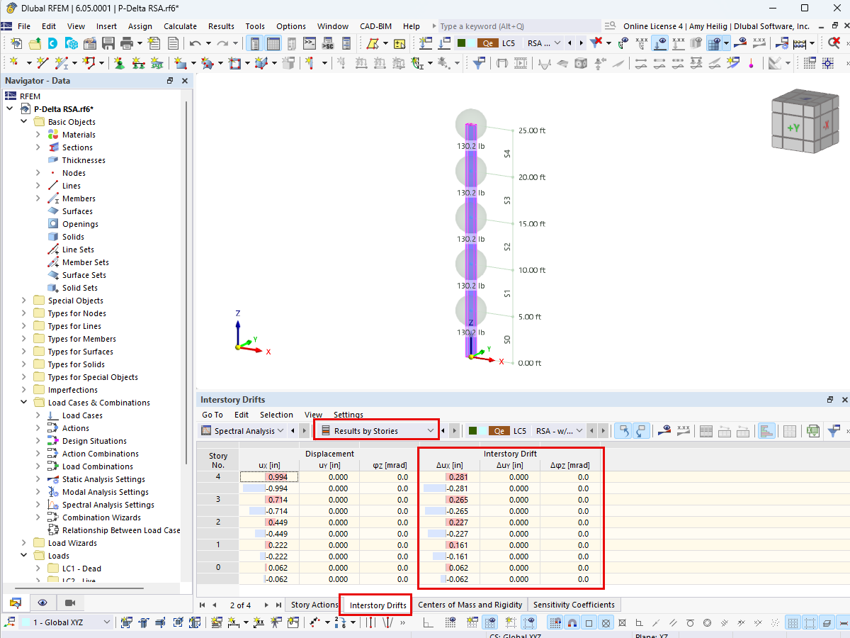 KB 001877 | Berücksichtigung seismischer P-Delta-Effekte nach ASCE 7-22 und NBC 2020 in RFEM 6