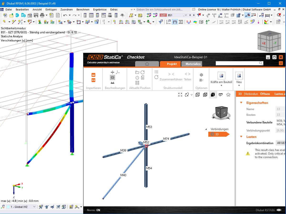 FAQ 005480 | Wie kann ich Daten zwischen RFEM 6 / RSTAB 9 und IDEA StatiCa austauschen?