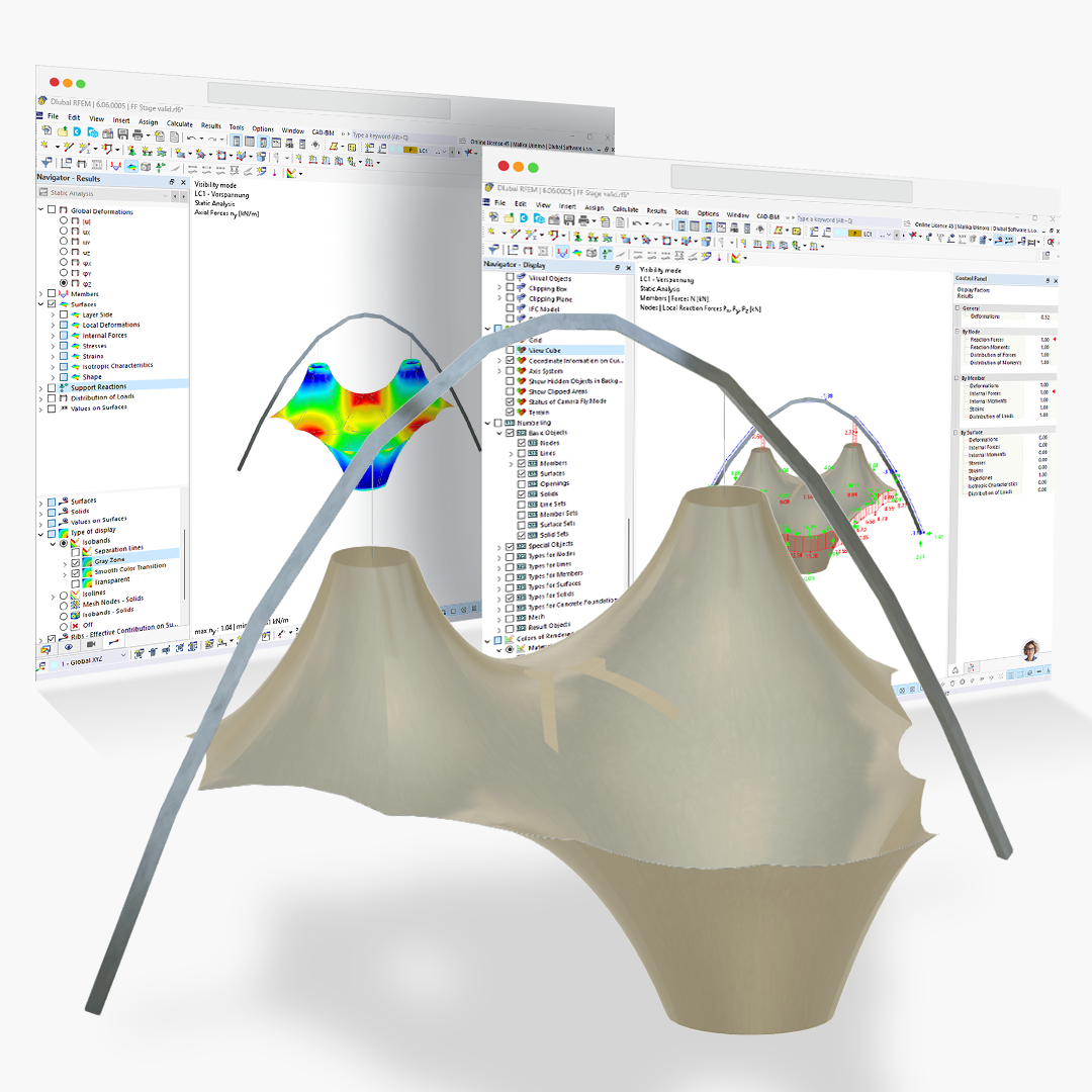Neues aufgezeichnetes Webinar | Bauzustände im Membranbau mit RFEM 6