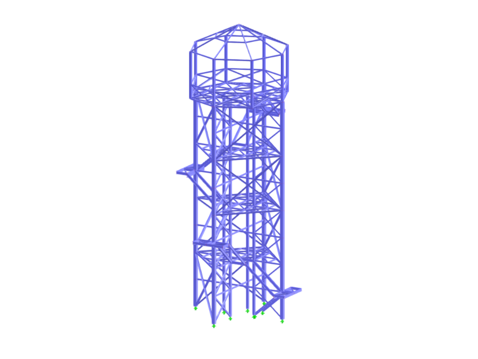 Zeitgenössischer Aussichtsturm, der ein innovatives Tragwerksdesign inmitten einer malerischen Landschaft präsentiert.