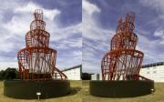 Ein Modell des geplanten Bauwerks "Monument zur Dritten Internationale" im Sainsbury Centre (England)