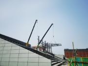 Montage der Stahl-Membranüberdachung | © Jiangsu Jingong Space Structure Co., Ltd.