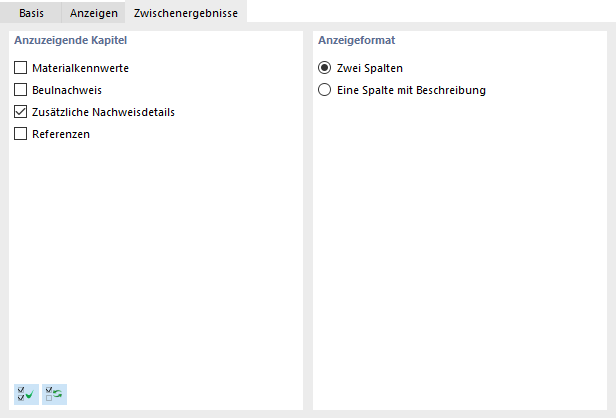 Zwischenergebnisse auswählen