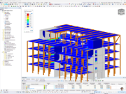 RFEM-Model des Laborgebäudes mit Verformungen | © Lignaconsult