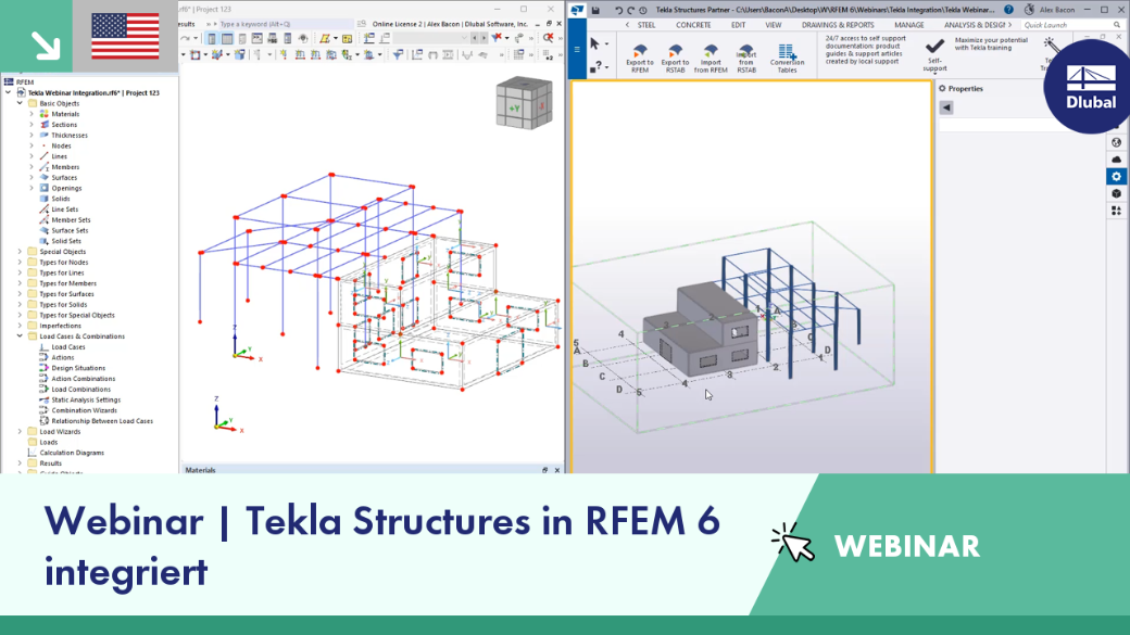 Integration von Tekla Structures mit RFEM 6 in einer detaillierten Webinar-Präsentation.