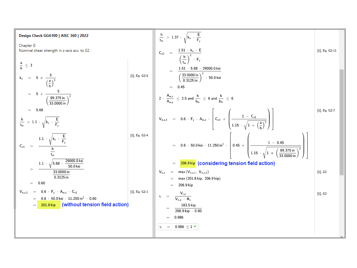 KB 001883 | Bemessung eines Vollwandträgers nach AISC 360-22 in RFEM 6