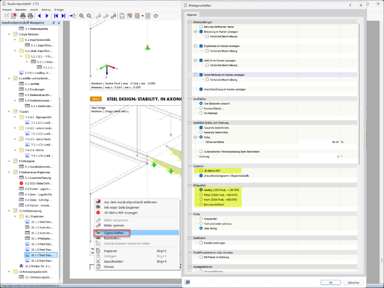 FAQ 005580 | Ist es möglich in RFEM 6 und RSTAB 9 den Speicherbedarf des Ausdruckprotokolls zu verringern?