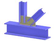 Modell 005256 | Fachwerk N-Verbindung | Diagonale und Vertikale an Gurt Verbindung via Knotenblech