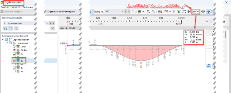 FAQ 005629 | Wie kann man die Lagerreaktionen an Linienlagern von Flächen analysieren?
Sind Ergebnisschnitte dabei hilfreich?
