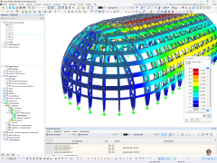 Verformungen des Luftschiffhangars in RFEM | © Marx Krontal Partner, MKP GmbH