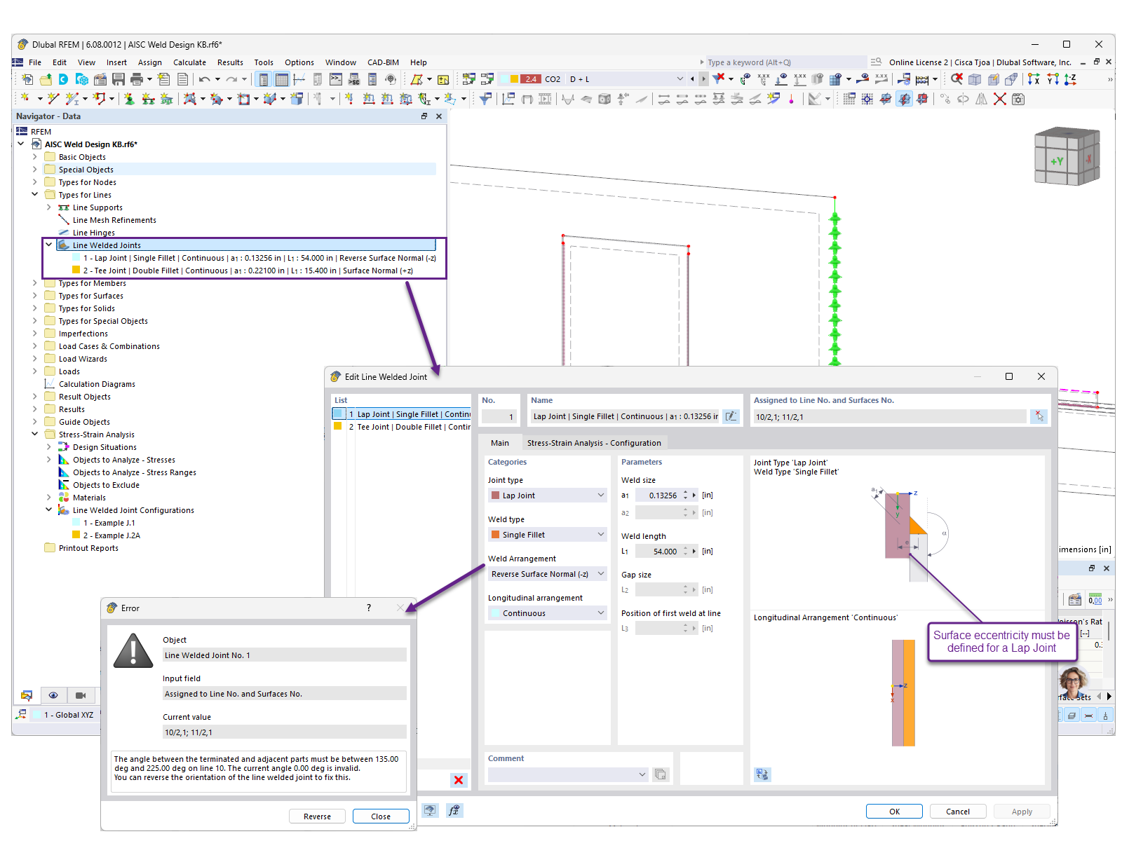 KB 001925 | Kehlnahtbemessung nach AISC in RFEM 6
