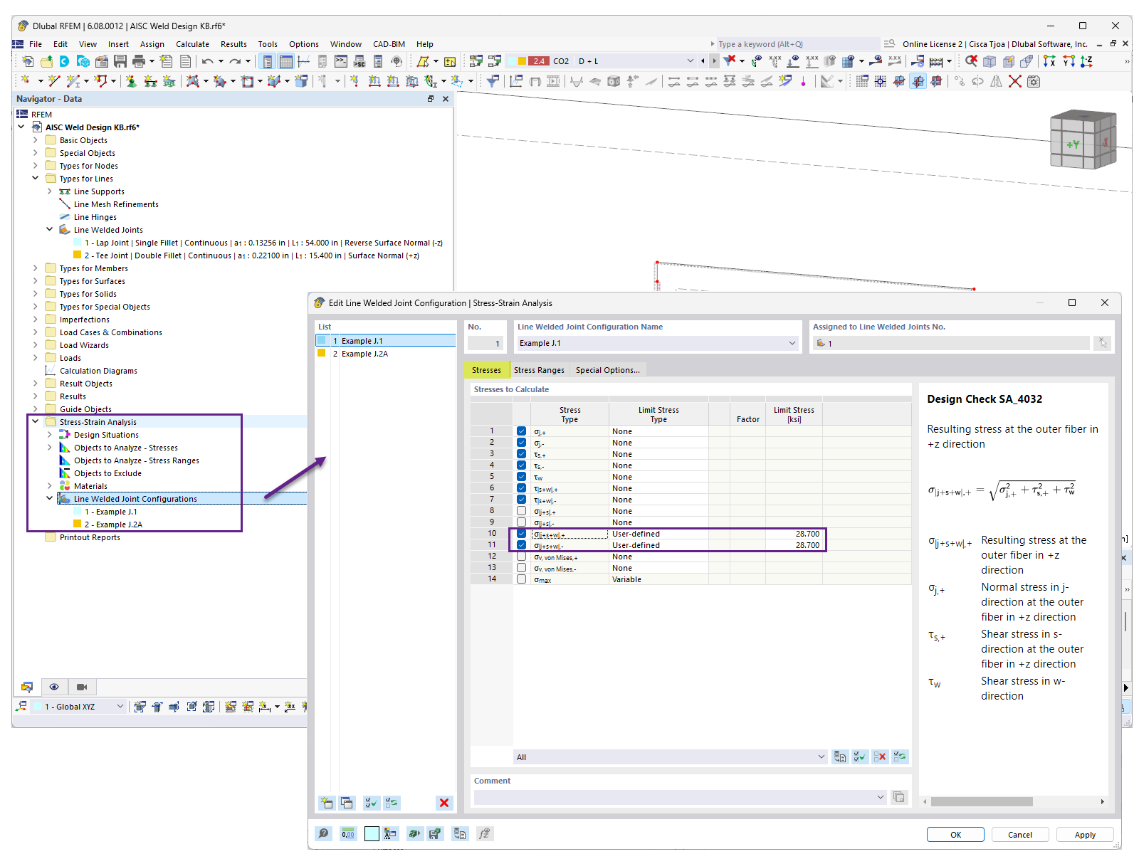 KB 001925 | Kehlnahtbemessung nach AISC in RFEM 6