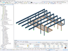 Das RFEM 6 Modell zeigt die strukturellen Erweiterungen der Vilstalhalle in Vilsbiburg.