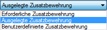 Technische Darstellung von Betonbewehrungsstäben als Zusatzbewehrung in einem Baukörper