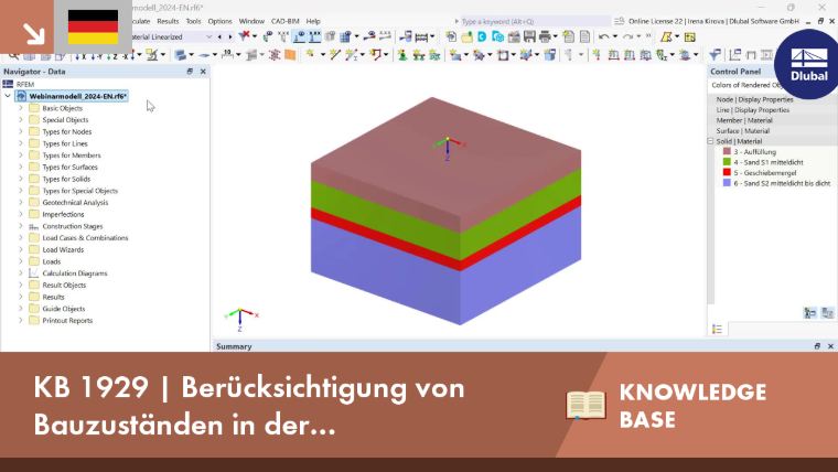 Illustration eines stufenweisen Ansatzes für die geotechnische Analyse von Bauzuständen