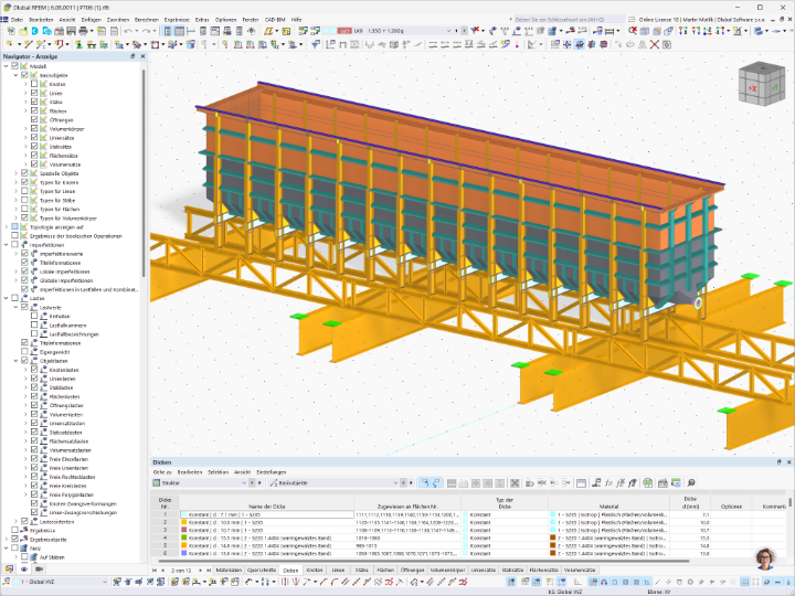 3D-Modell eines rechteckigen Stahlbehälters in RFEM (Variante 2)