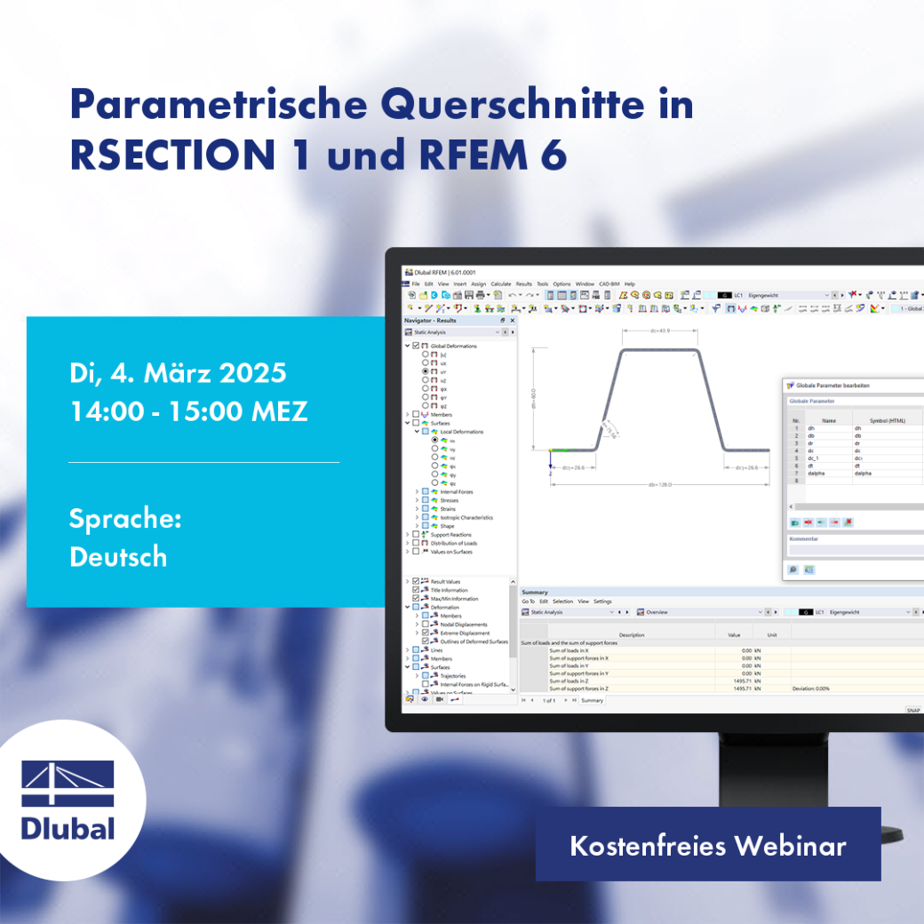 Parametrische Querschnittsdarstellung in RSECTION 1 und RFEM 6 am 4. März 2025