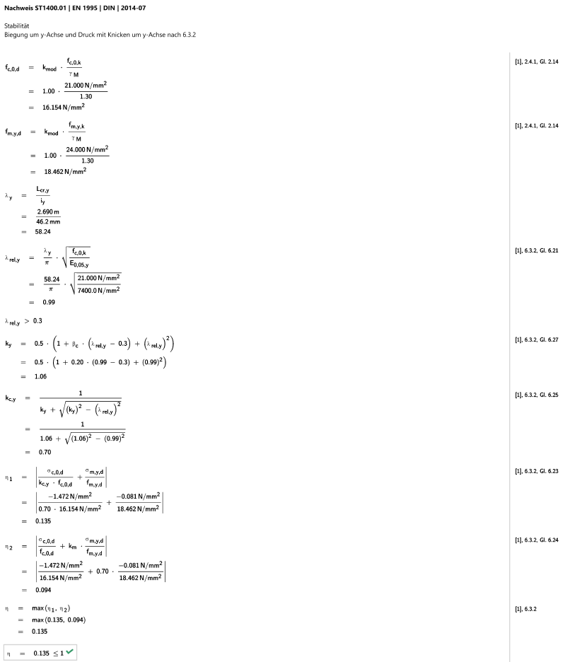 Stabilitätsnachweis einer Balkenscheibe als Holztafelwand gemäß Eurocode 5, Fall KB 001923