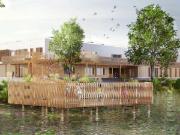 Seeansicht des Gebäudes | Schulkomplex in La Rochelle | Holz-Beton-Decke und Holz-Metall-Verbundkonstruktion