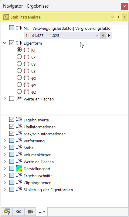 Das Ergebnis des Add-Ons wird im Ergebnis-Navigator als strukturierte Liste präsentiert.
