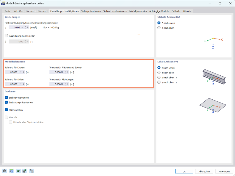 RFEM 6-Funktion mit Optionen zur Minimierung von Modelltoleranzen beim Import von DXF-Dateien.