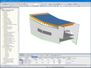 3D-Modell der Seilbahn-Zwischenstation in der Modellierungssoftware RFEM 5