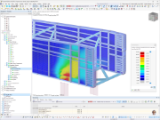 Ocelový výsuvný nos na mostní estakádě s nelineárním napětím.