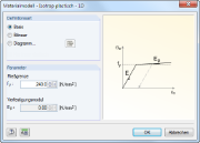 Dialog zur Definition von Materialeigenschaften für isotrop plastische 1D-Modelle in RFEM 5.