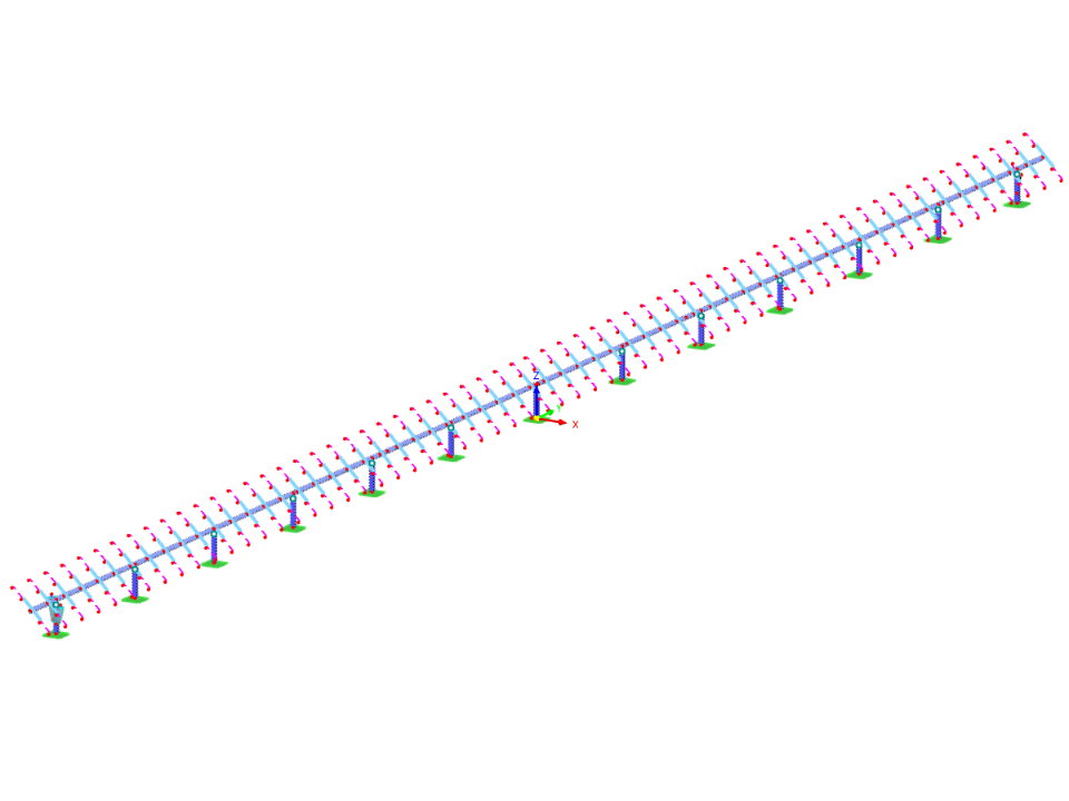 Modell einer einachsigen Solartrackeranlage (© Axial Structural Solutions)