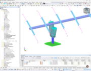 Modell des Solartrackers in RFEM (© Axial Structural Solutions)