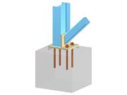 Modell 005688 | Stützenfuß mit Knotenblech und geschraubter Diagonalverbindung