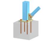 Modell 005707 | Stützenfuß mit Knotenblech und geschraubter Diagonalverbindung