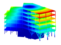 Animation der Verformung des Bürogebäudes in RFEM 5 | © Arborescence