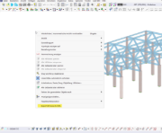 Option zur Exportierung einer 3D-Szene in das DXF-Format im Konstruktionsprozess. Detaillierte technische Angaben und Strukturvisualisierung.