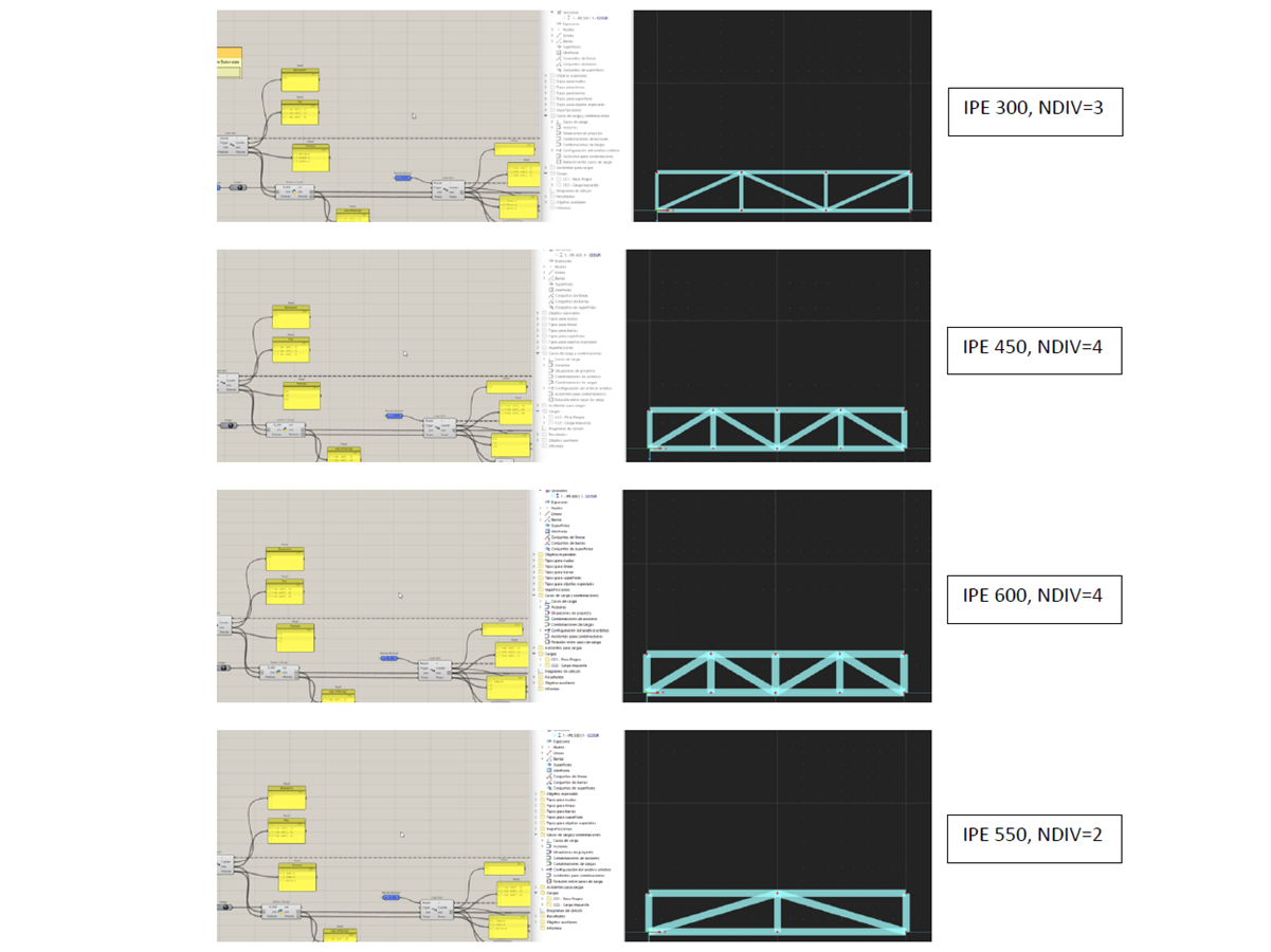 Mit Hilfe von Grasshopper und RFEM optimierte Fachwerkträger für verbesserte strukturelle Leistung.