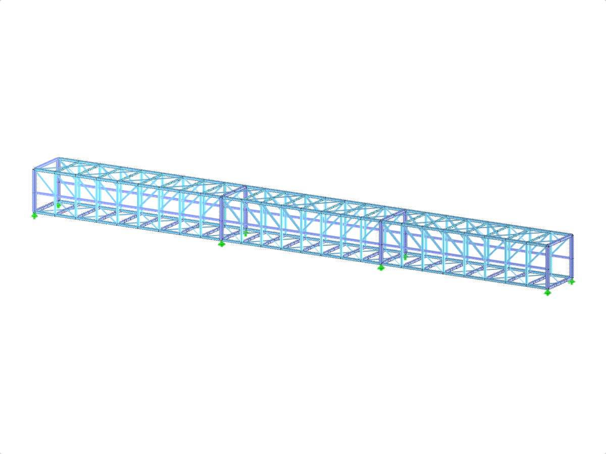 Stählerne Förderbrücke bei der Planung und Berechnung mit spezifischen Details.