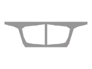Parametrischer Block eines zweizelligen Kastenquerschnitts für RSECTION, der die geometrische Definition mit Knoten und Linien zeigt.