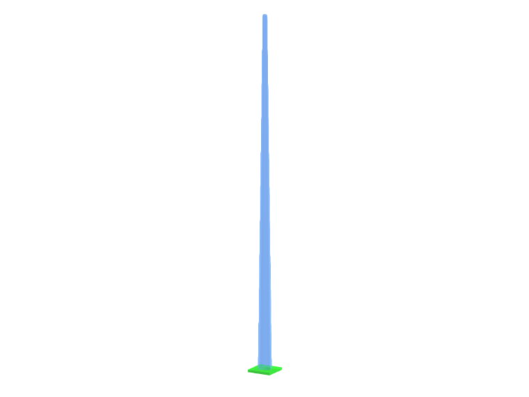 Visualisierung eines hohen Stahlrohrmasts für städtische Beleuchtung.