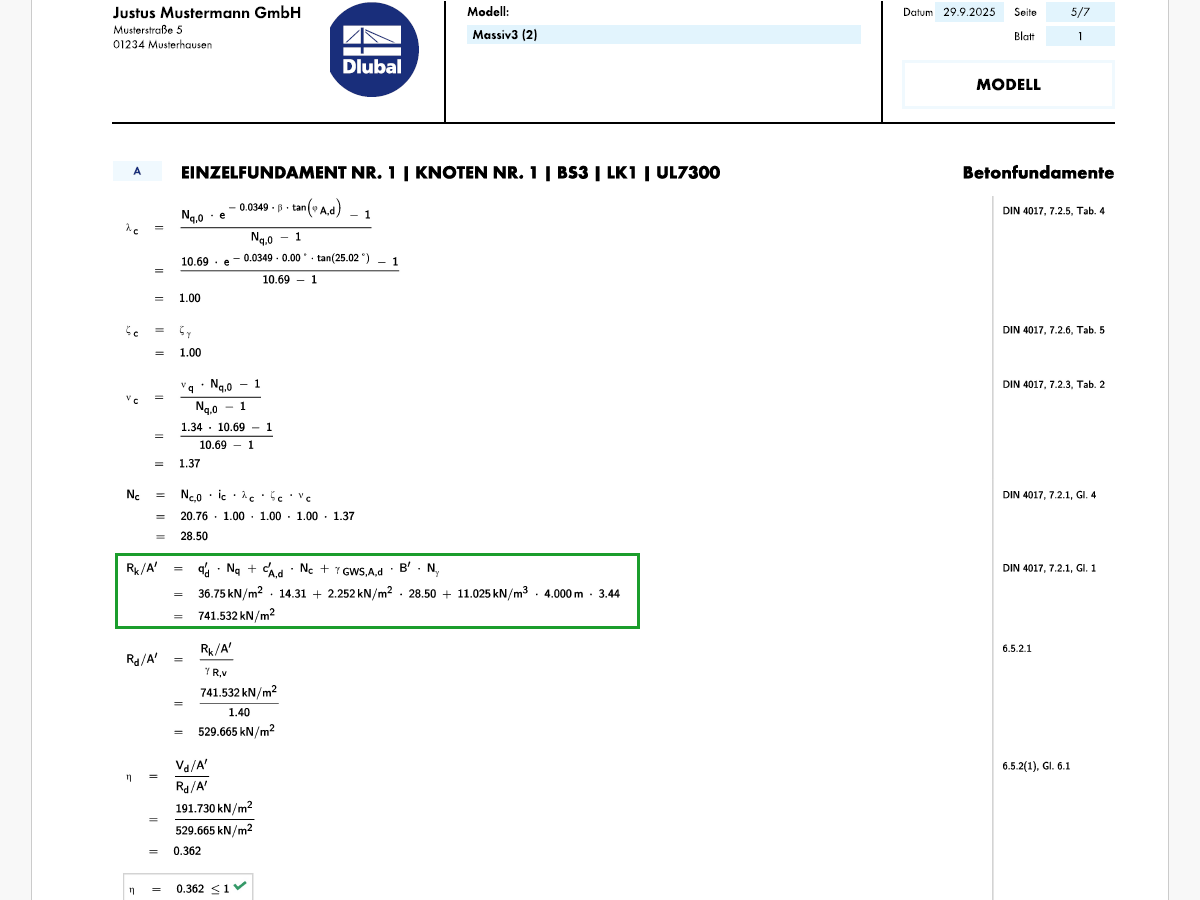 Nachweis Grundbruch RFEM
