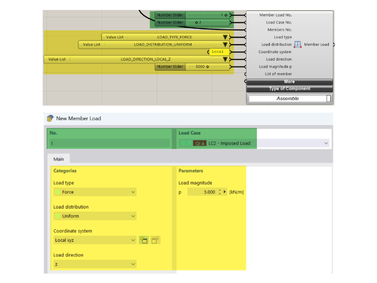 Lastdefinition in Grasshopper
